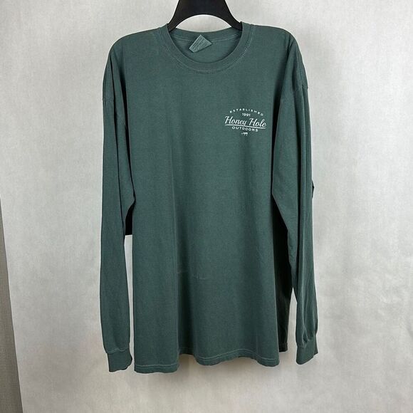 NWT Honey Hole Outdoors Shirt Unisex Size 2XL Long Sleeve Green - Picture 4 of 8